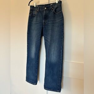 Levi's Women’s 501 90’s SELVEDGE Dark Blue Jeans, Waist 29, Length 30